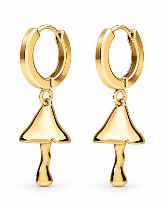 Kolczyki GRZYBKI-srebro, złoto 24K, różowe złoto 18K, ISSI Jewelry