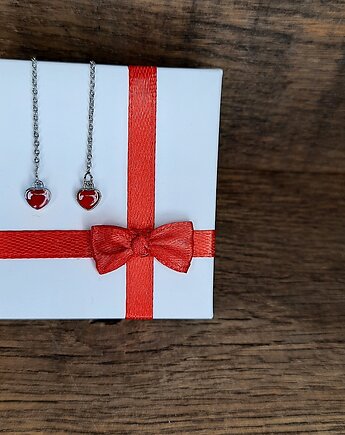 Kolczyki srebrne Serca wiszące, Czaki Bransoletki