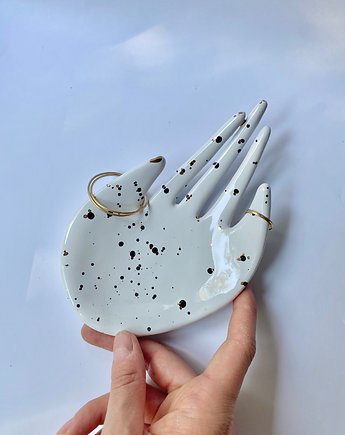 Ceramiczna Dłoń Podstawka na Biżuterię Łapka Dalmatyńczyk  w Złote CIapki, Maison Fragile