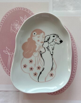 Talerzyk na biżuterię  - Dama z pieskiem, Mint In Paper