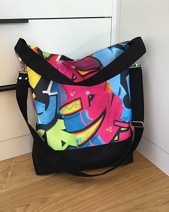 Torba hobo XXL - print graffiti, PRACOWNIA 166