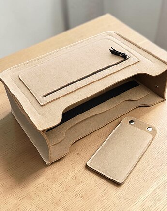 Organizer LUX do torebki - beżowy filc, Beltrani