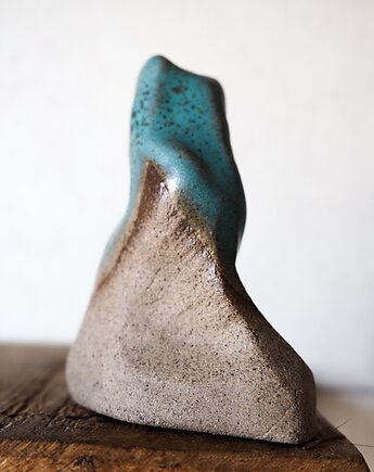 Mały wazon szaro-turkusowy, drobne sztuki