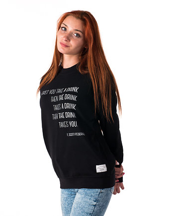 Bluza unisex z cytatem, Fitzgerald, The Drink, Golden Lips