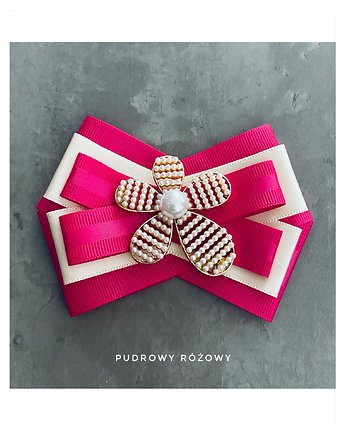 Brosza  z Perłowym Kwiatem z drobniutkimi perełkami NEW, Pudrowy Różowy