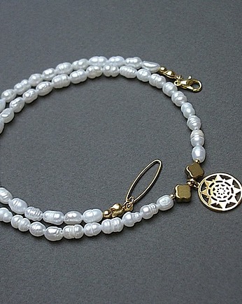 Pearls /white/ perły naturalne vol. 4- choker, KiKa pracownia