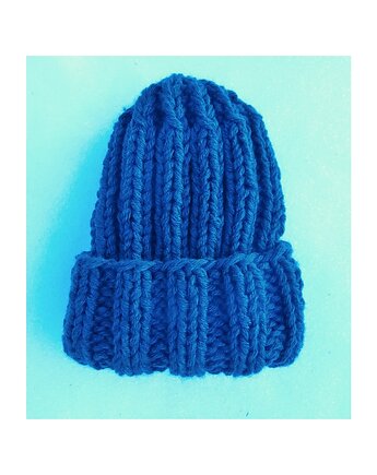 Niebieska czapka beanie z wełną, Mademoiselle Patrini