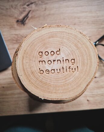 Drewniana podkładka good morning beautiful, Drewniane dodatki