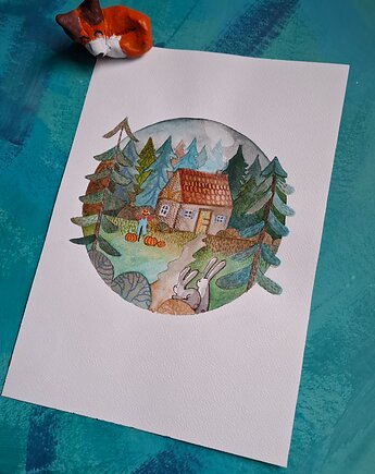 Ilustracja jesienna w kuli, ma.grafka