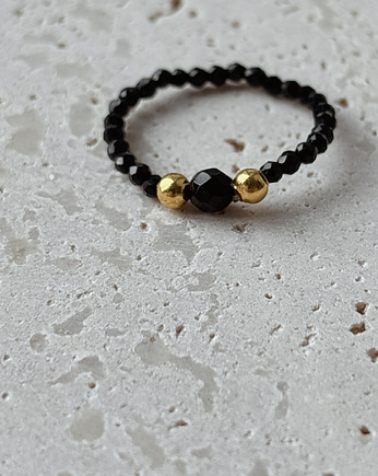 Pierścionek elastyczny Onyks, Chmolowska Jewellery