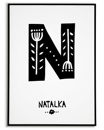 Plakat METRYCZKA LITERKA imię dziecka, Bajkowe Obrazki