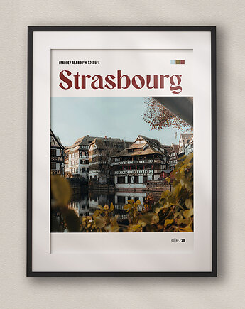 Minimalistyczny plakat Strasburg Francja, DAPIDOKA
