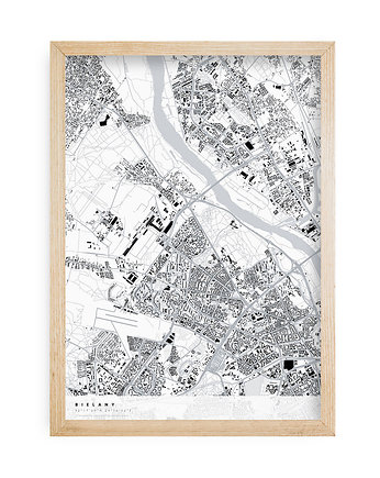 Plakat Bielany - mapa dzielnicy, PLAKATY GEOMETRYCZNE