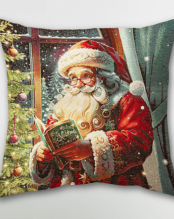 Poduszka gobelinowa na gwiazdkę z Mikołajem, MOJAMAJA