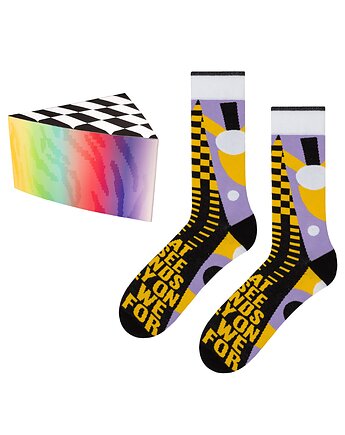 Kolorowe skarpetki UV świecące w ultrafiolecie, unisex, bawełniane, design, ZOOKSY