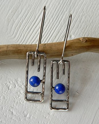 Kolczyki srebrne -lapis lazuli-kulki-, Emilia Woźniak
