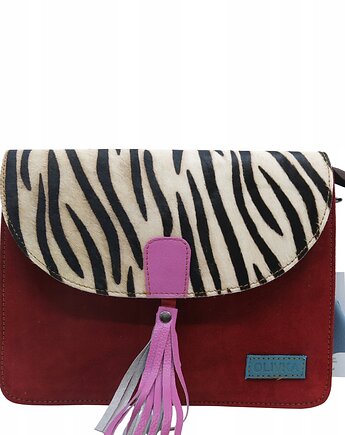 Torebka klasyczna elegancka skórzana zamszowa elegancka klapka wzór OLIVKA, Olivka Warsaw