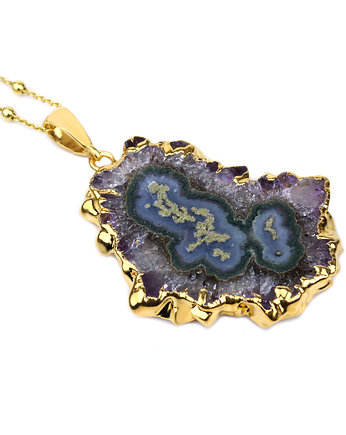 Naszyjnik Stalaktyt Ametystu złoto, Brazi Druse Jewelry