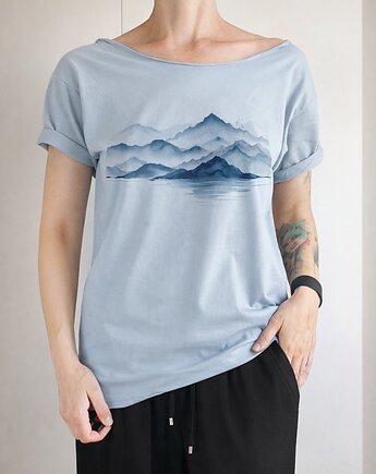 Góry japoński krajobraz Bladoniebieski Oversize, ONE MUG A DAY