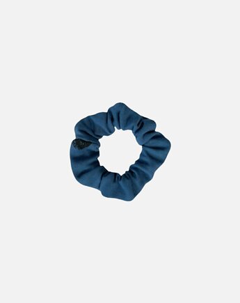 Scrunchie gumka frotka wąska niebieska z czarnym, Zdunetti