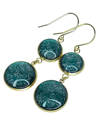 Złocone kolczyki z brokatowymi elementami, Artseko