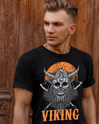 Koszulka czarna  męska Viking, ART ORGANIC