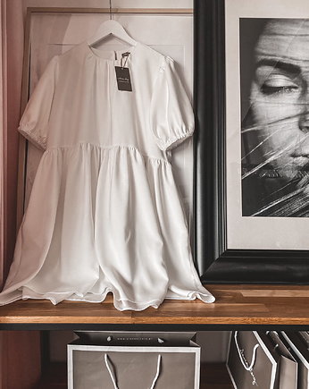 Sukienka PETRA SHORT WHITE, OKAZJE - Prezent na Święta