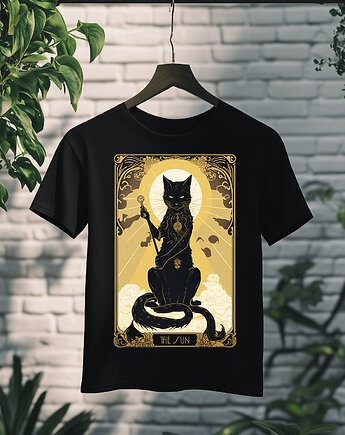 Koszulka - Kocia karta Tarota - Słońce, The Sun #14, Black Sapphire Art