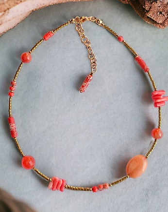 Naszyjnik ORANGE : choker : summer collection : POMARAŃCZOWY NASZYJNIK, kaktusia
