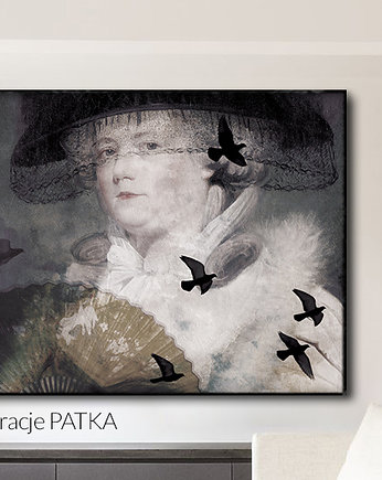 Plakat Kobieta w Kapeluszu - Projekt Autorski, Dekoracje PATKA Patrycja Kita