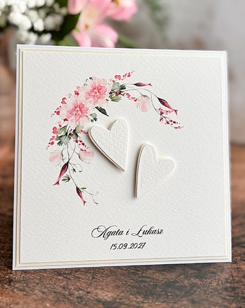 Elegancka kartka ślubna z ozdobną kopertą, WP17, Anna Art and Crafts