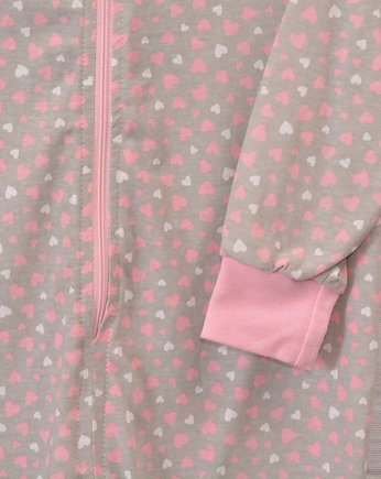 Piżama szara w różowe serduszka, TUTU Design
