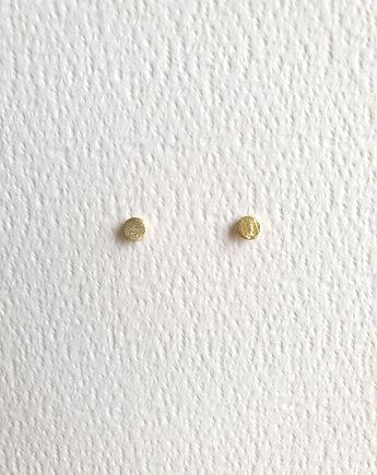 Kolczyki ZEN mini kółeczka 4mm, surowy mosiądz