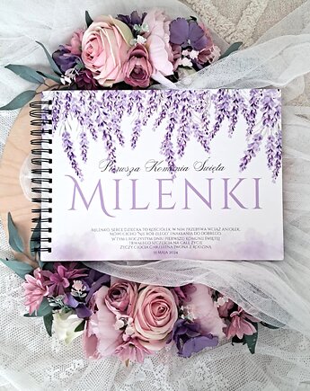 Komunijny album WRZOSY z dedykacją, pamiątka komunii, prezent na komunie, LOO LOO DREAM
