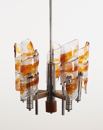Lampa wisząca, szkło Murano, włoski design, lata 70, produkcja: Włochy, Przetwory design