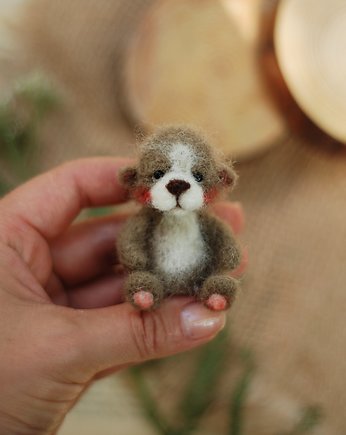 Miś Miniaturka- Popielaty, BoboLobo Handicraft