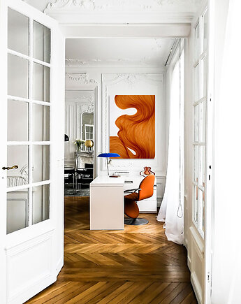 Abstrakcja pomarańczowa fala - obraz na płótnie lub plakat, Dekoracje PATKA Patrycja Kita