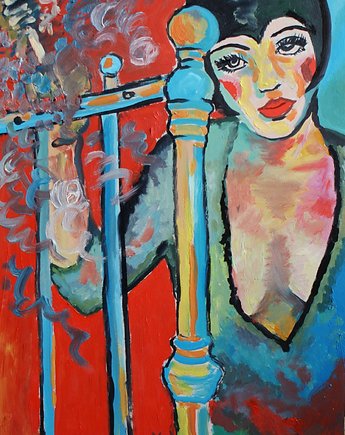 Obraz olejny do salonu cabaret Liza Minnelli, alice oil on canvas