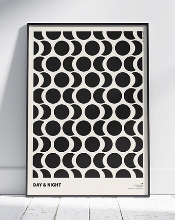 Plakat abstrakcyjny, abstrakcja, geometria - Dzień i Noc, Day and Night, Galeria EMU