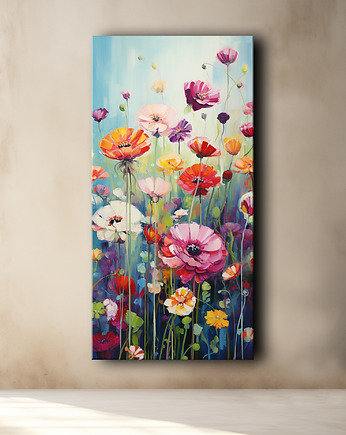 Polne kwiaty - Plakat - Olej, Boho, Abstrakcja, Black Sapphire Art