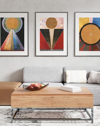 ZESTAW 3 PLAKATÓW  Hilma af Klint sztuka abstrakcyjna, black dot studio