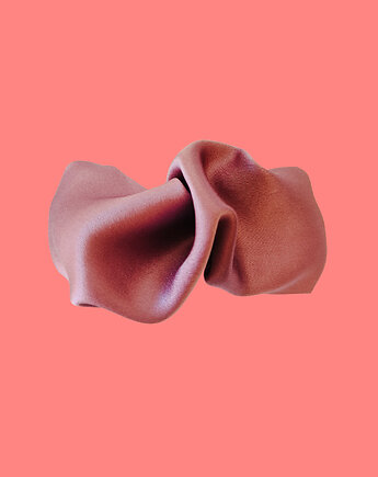 Scrunchie spinka klamra jedwabna różowy beż, Capillum
