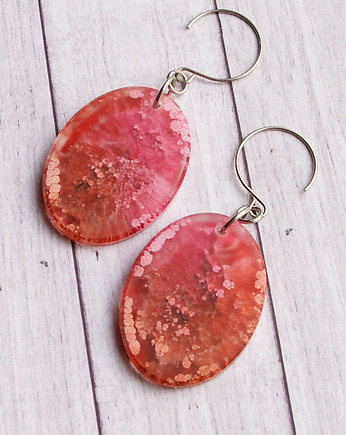 UNIKATOWE kolczyki z żywicy INKY fruit, kaktusia