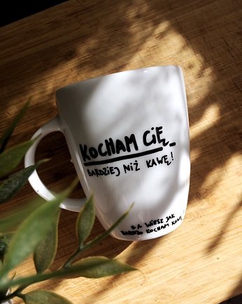 Kubek KOCHAM CIĘ BARDZIEJ NIŻ KAWĘ..., Jędrki