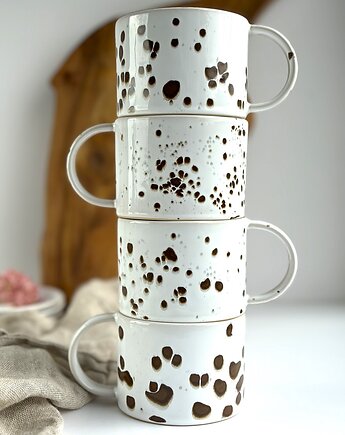 Kubek Prosta filiżanka ceramiczna ok. 250 ml - KROPKi Dalmatyńczyk, Ceramika Tyka
