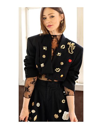 Marynarka custom ręcznie zdobiona, Celina Parysów
