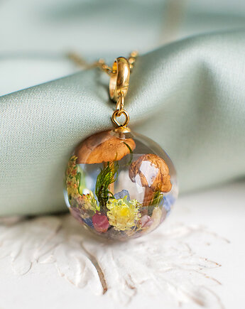 Naszyjnik z leśną kompozycją, nature gift