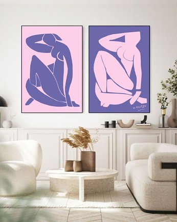 DWA PLAKATY abstrakcyjne Matisse Veri Peri, black dot studio