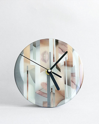 Unikatowy zegar stojący z kolażem, STUDIO blureco