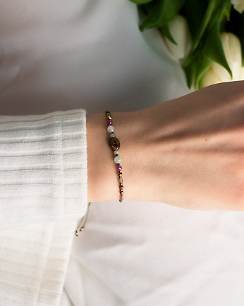 Bransoletka Dobrobyt - Szmaragd Amazonit Zoisyt, w hand works